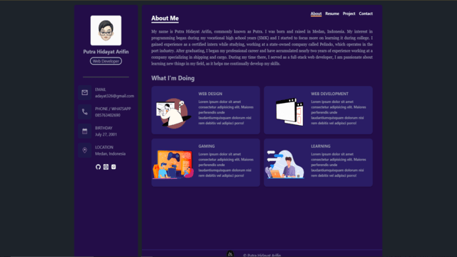 Project Portfolio With Nuxt3 — project screenshot