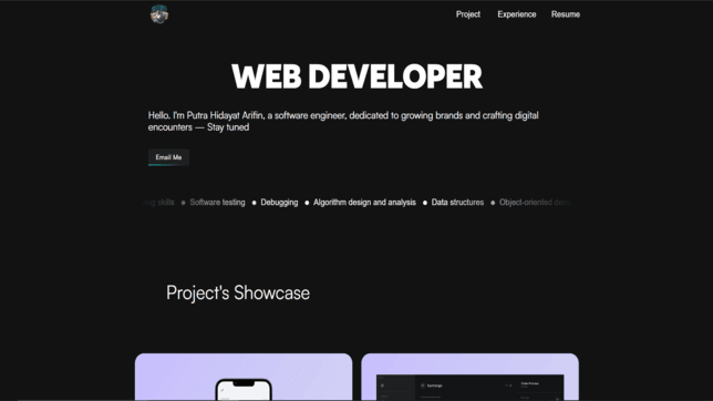 Project Portfolio With Vue3 — project screenshot